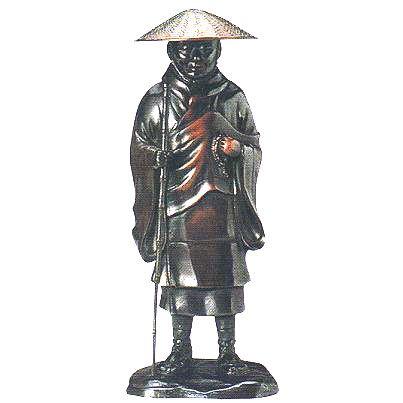 仏像 親鸞比類のない人像 仏師・山本山雲作 青銅製 高さ29.5×幅12.2珊 o279-04 楽器、手芸、コレクション-仏像-美術、工芸品