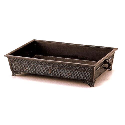 花瓶 華道具 水盤 四海波 16号 銅製・古手色 幅52×奥行31×高さ11.5cm