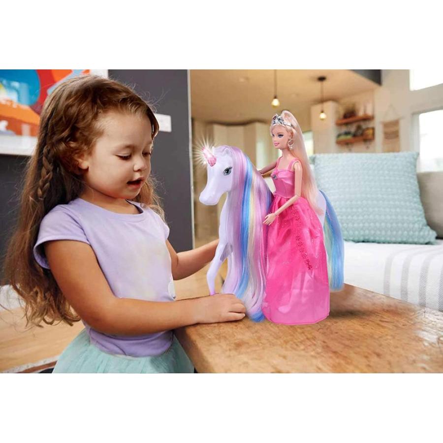 売り出し価格 Magic Light Unicorn and Princess Dolls， Unicorn Horse Toys for Girls /Boys，