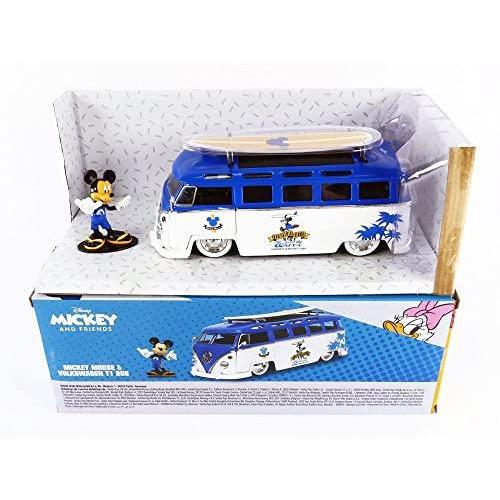 【現金特価】 Disney Mickey and Friends 1:24 Volkswagen T1 Bus Die-cast Car w/ 2.75 Mick