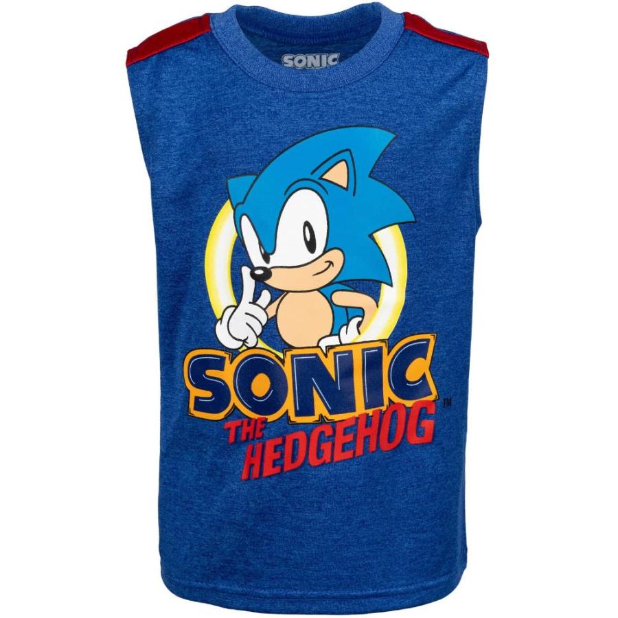 ギフ_包装 SEGA Sonic The Hedgehog Toddler Boys 3 Piece Outfit Set: T-Shirt Tank Top S