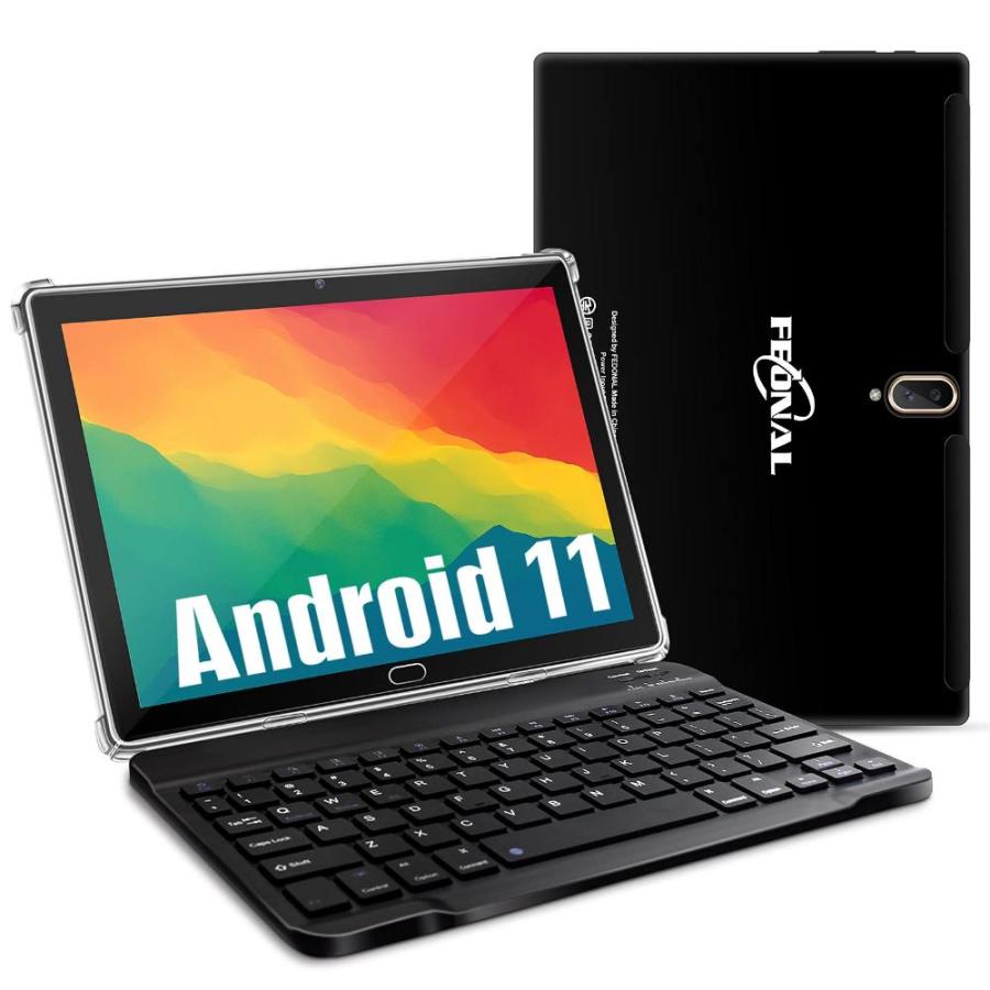 超特価購物 Android 11.0 タブレット， 2 in 1 タブレット 10.1 インチ， 4 G セルラー タブレット， キーボード付き， オクタコア，