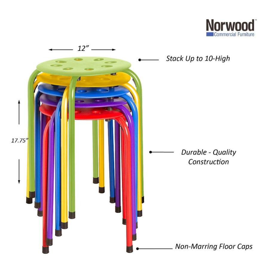 特選品 Norwood Commercial Furniture NOR-1101AC-SO Plastic Stack Stools， 17.75 Heig