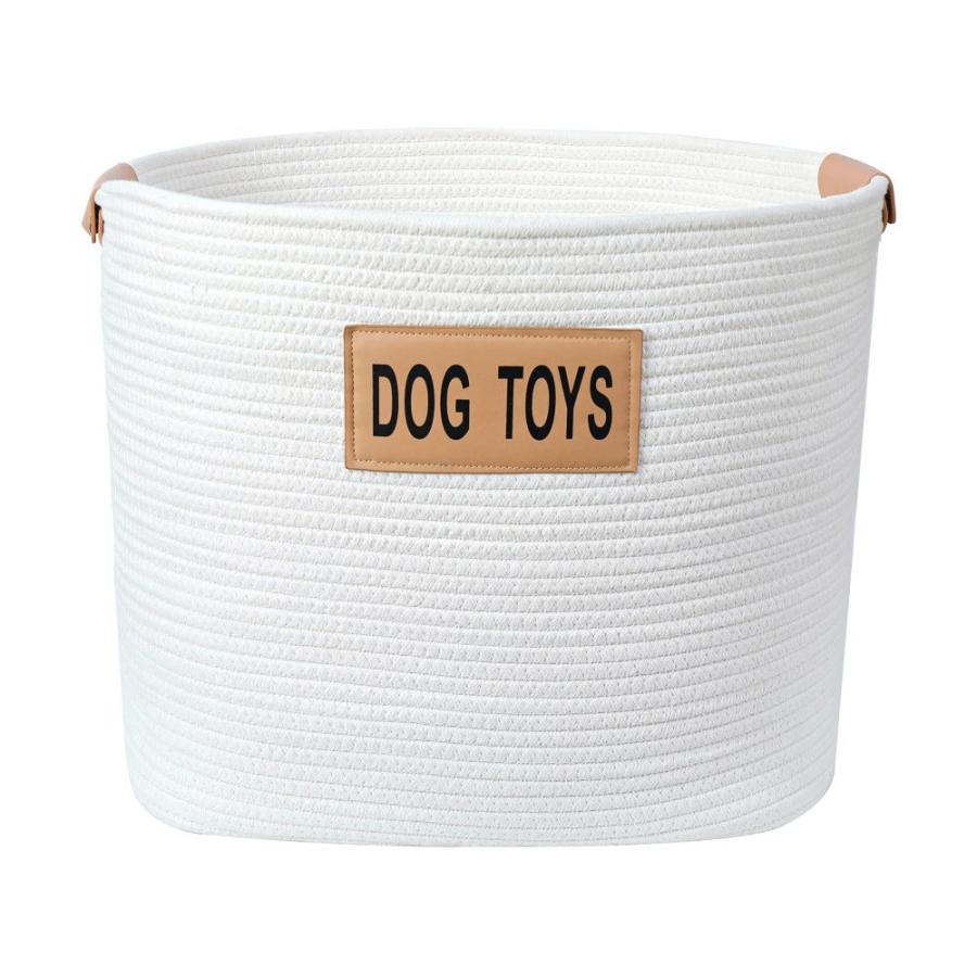 ショッピング価格 Midlee Rope Dog Toys Basket with Leather Handles