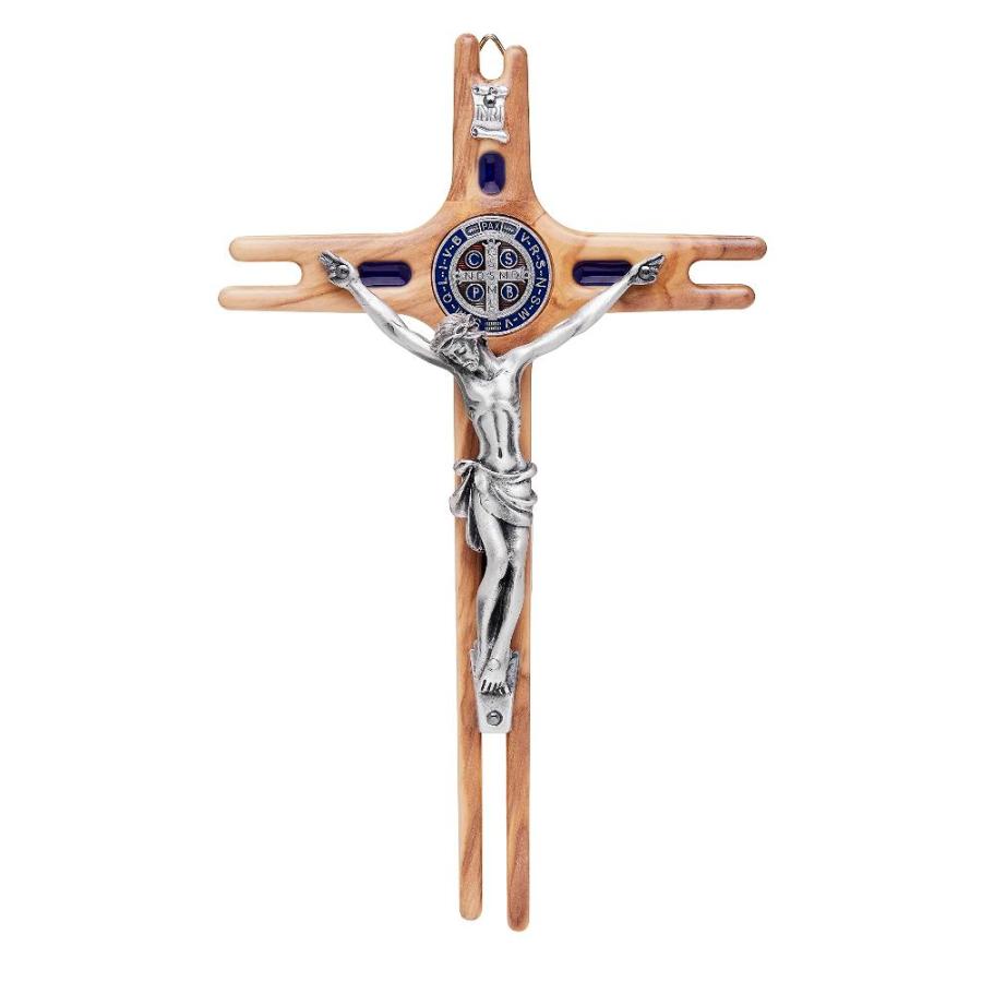 Mondo Cattolico 聖ベネディクト オリーブウッド 十字架 エナメル