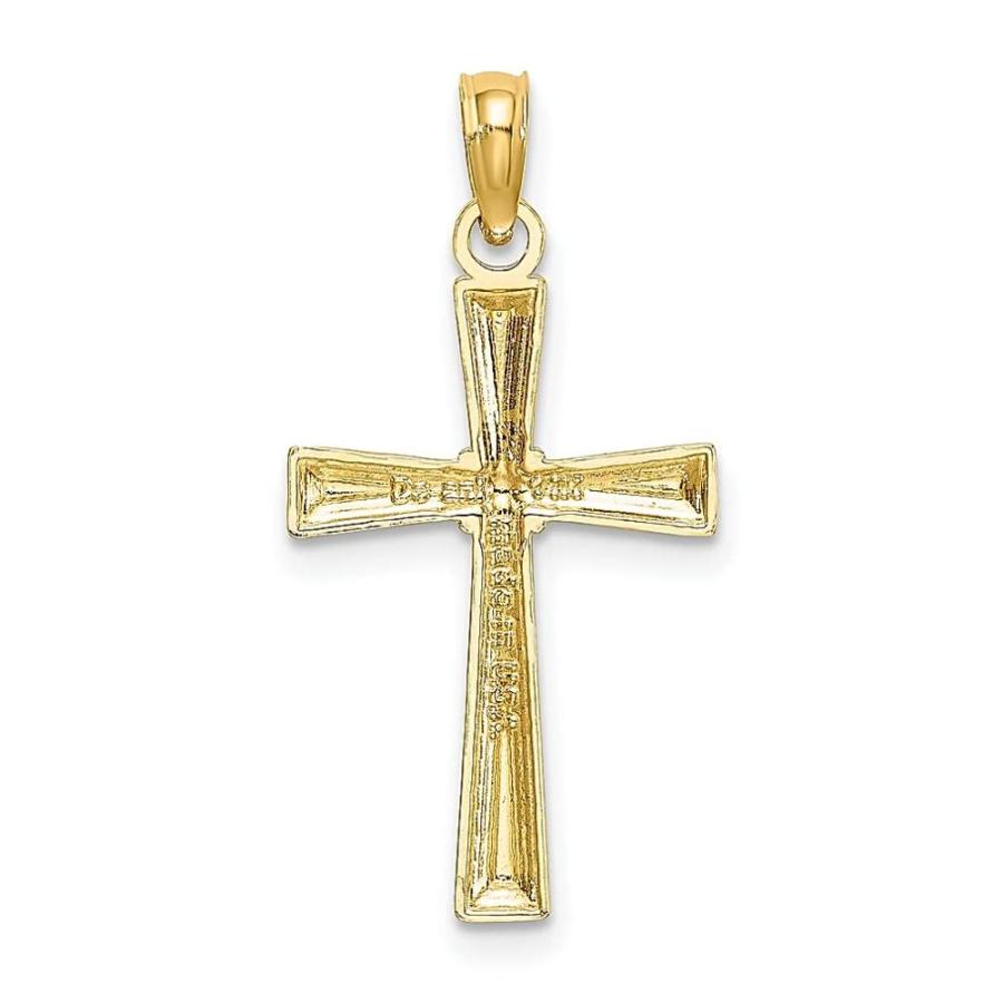 人気の激安 ICE CARATS 14k Yellow Gold Cross Necklace Charm Pendant Religious Latin Fin