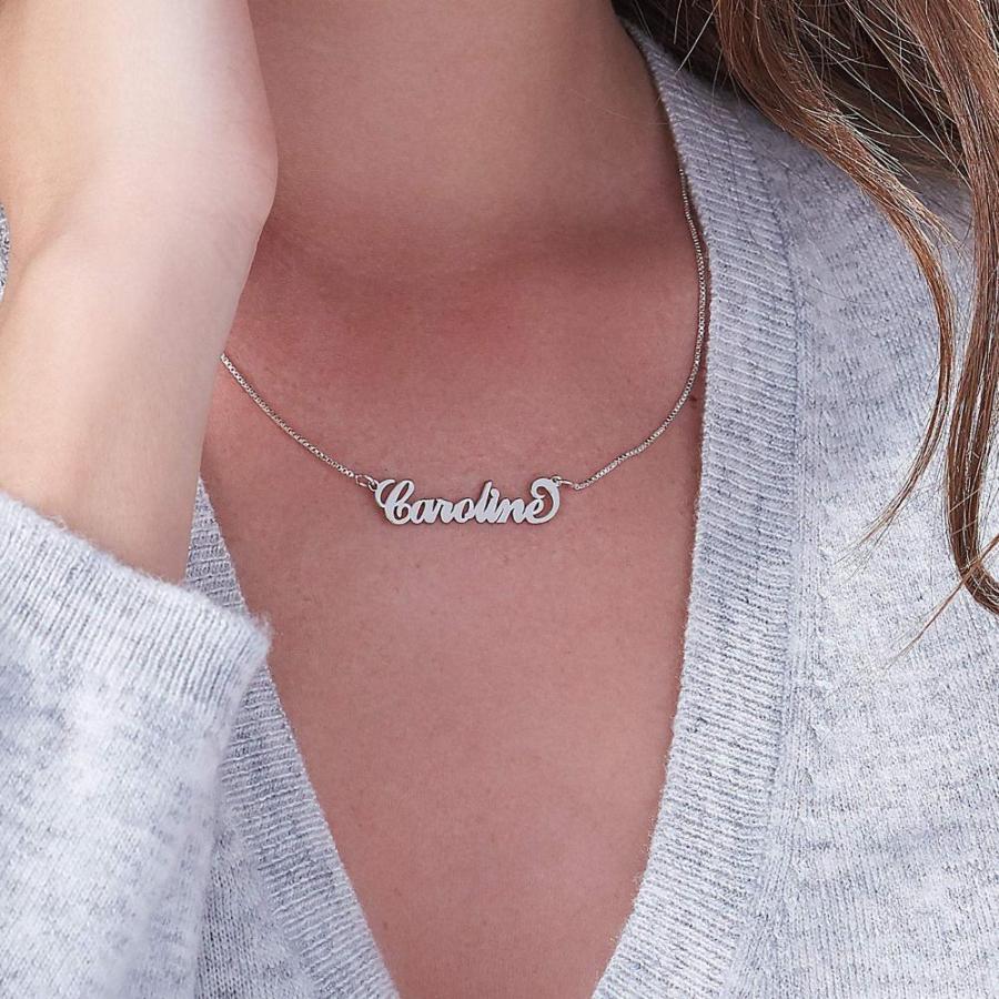 純正人気 MYKA ? Personalized Small “Carrie” Name Necklace ? Tiny Nameplate Pendant -