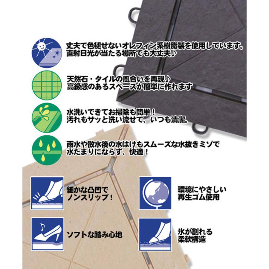 石目ユニット 30×30cm 1枚 | 屋外 ジョイントマット ベランダ マット 玄関 ジョイント タイル 庭 ガーデン ジョイントタイル 玄関マット ガーデニング |  | 02