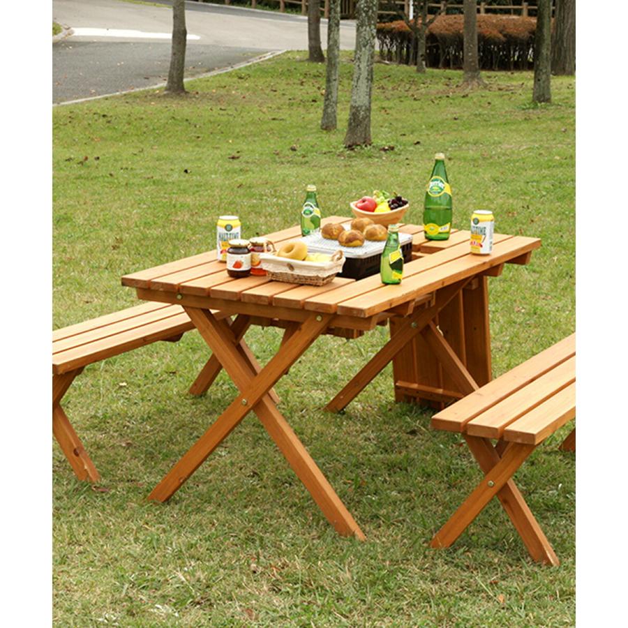 バーベキュー テーブル 120 ×72cm ベンチ セット 天然木 コンロ バーベキュー テーブル 120 ×72cm ベンチ セット 天然木 コンロ