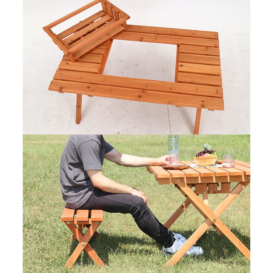 バーベキュー テーブル 120 ×72cm ベンチ セット 天然木 コンロ バーベキュー テーブル 120 ×72cm ベンチ セット 天然木 コンロ
