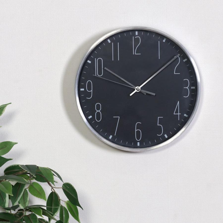 GRAND HOTEL 掛時計 約35cm x 25cm 掛け時計 直径25cm ブラック ラーク モノトーン調 電池式 不二貿易