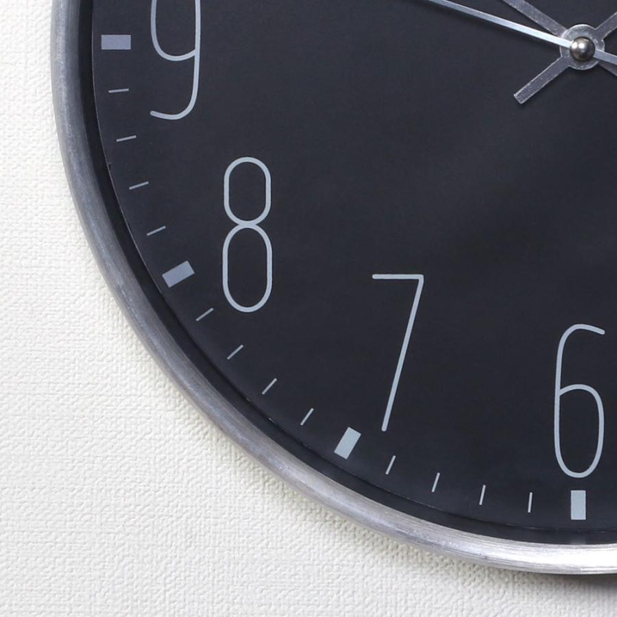 掛け時計 直径25cm ブラック ラーク モノトーン調 電池式 不二貿易