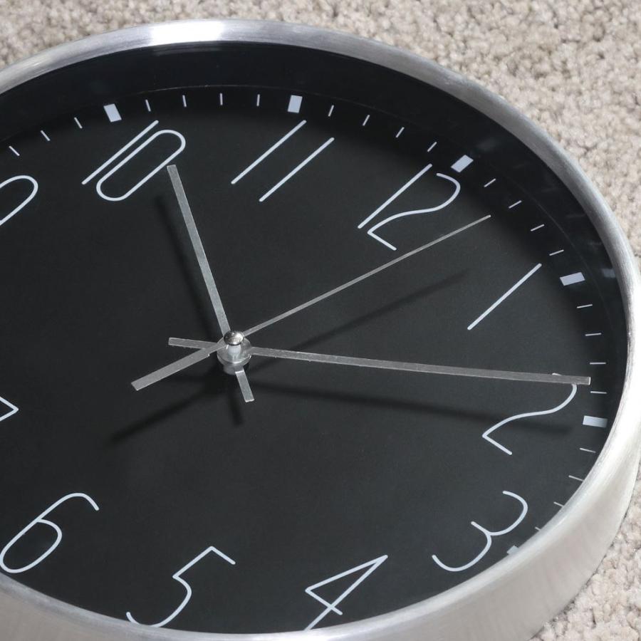 掛け時計 壁掛け時計 掛け時計 直径25cm ブラック ラーク モノトーン調 電池式 不二貿易