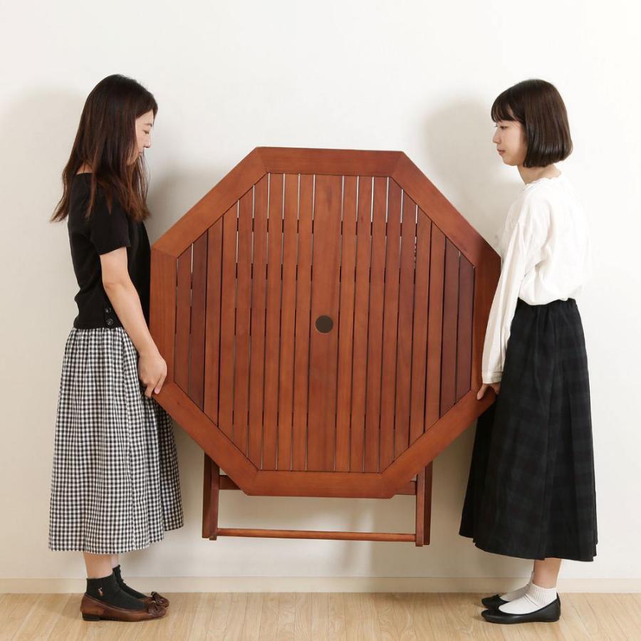 不二貿易 八角 テーブル 110×110×74cm GT05FB | ガーデンテーブル 天然