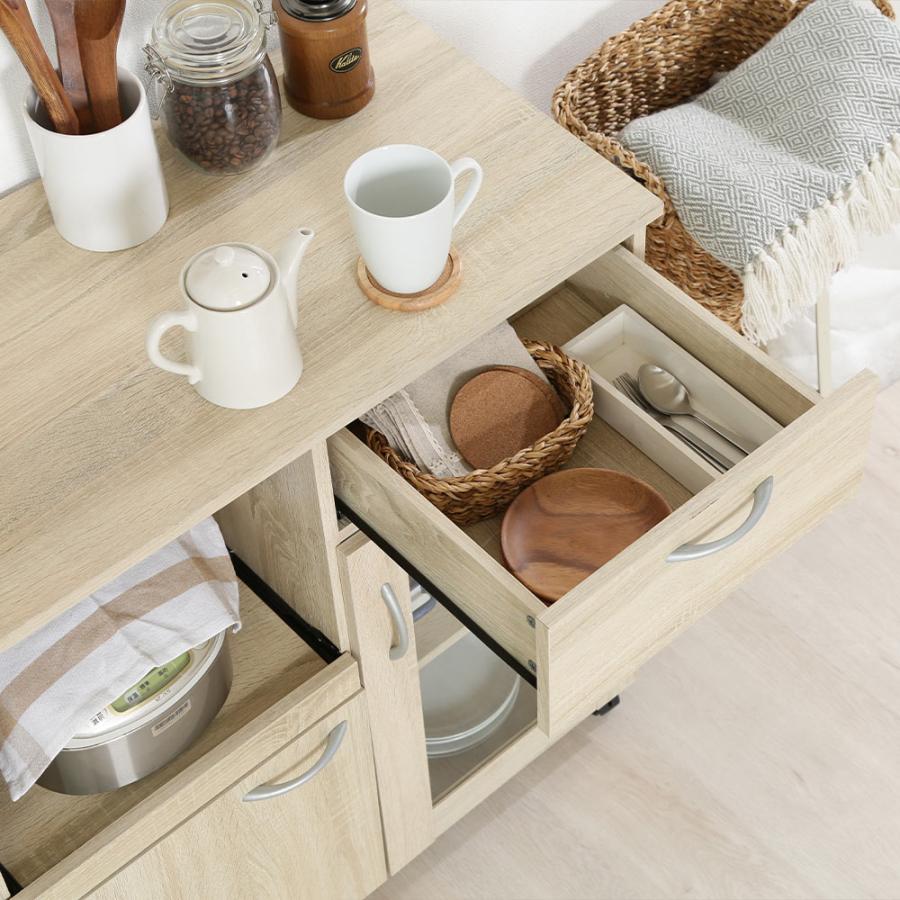 不二貿易 キッチンワゴン 76.8×39.8×84cm 組立品 | キッチン ワゴン
