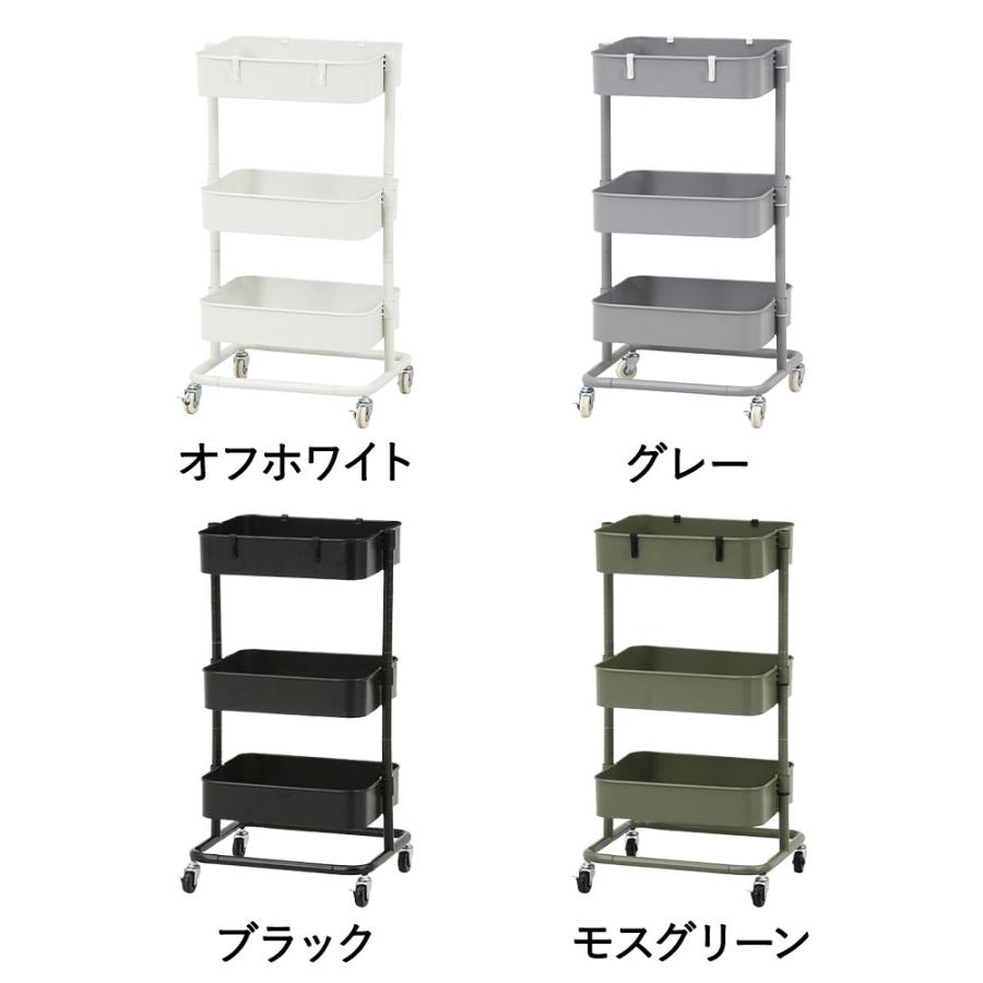 不二貿易 高さが調整できる ワゴンマルシェ 3段 42×36×78cm 組立品