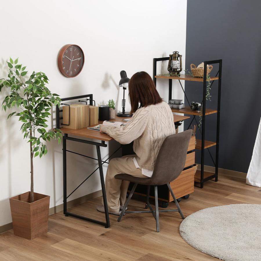 不二貿易 ワークデスク 120×60×75cm ブックスタンド付き 組立品 BE 