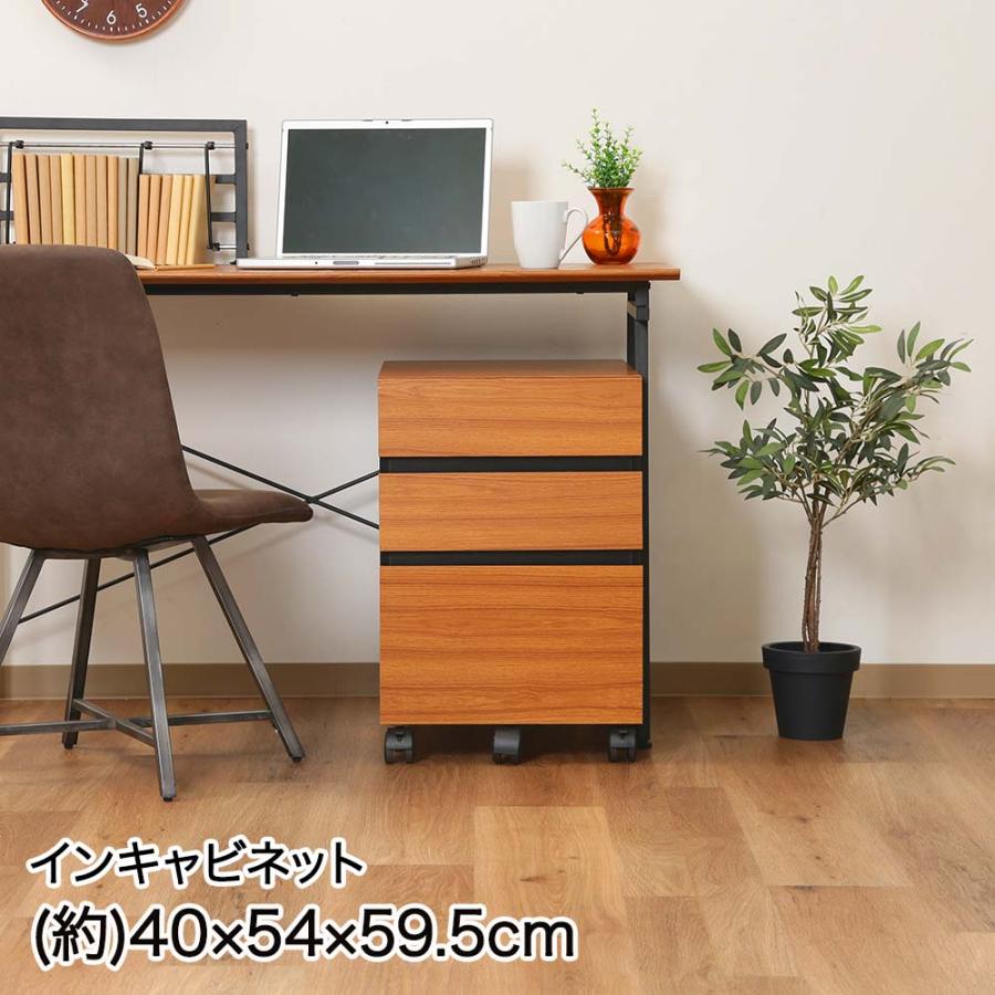 不二貿易 インキャビネット 40×54×59.5cm 組立品 BE-1203 SMART | キャビネット 収納 サイドワゴン デスクワゴン デスク横 デスク下 シン | 