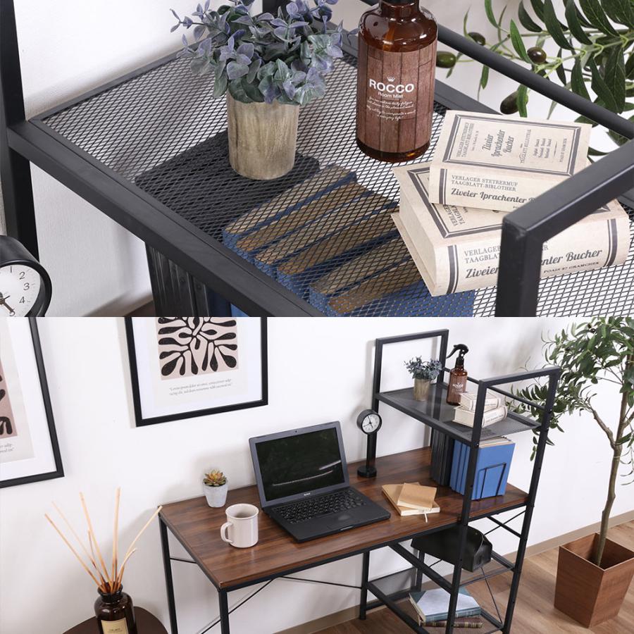 不二貿易 左右組み換え ラック付き デスク 110×53×115cm 組立品 ルカ