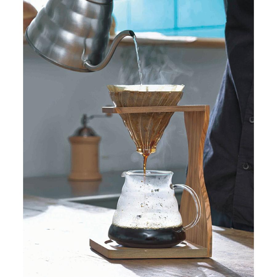 HARIO V60 オリーブウッドスタンドセット 1〜4杯用 ペーパーフィルター