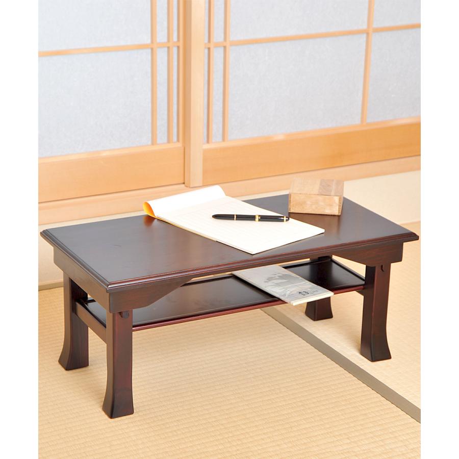 【未使用品】折りたたみ机　木製　総桐 天然木 桐製 折りたたみ 便利机 小 完成品 SDX-600 ブラウン/ブラック