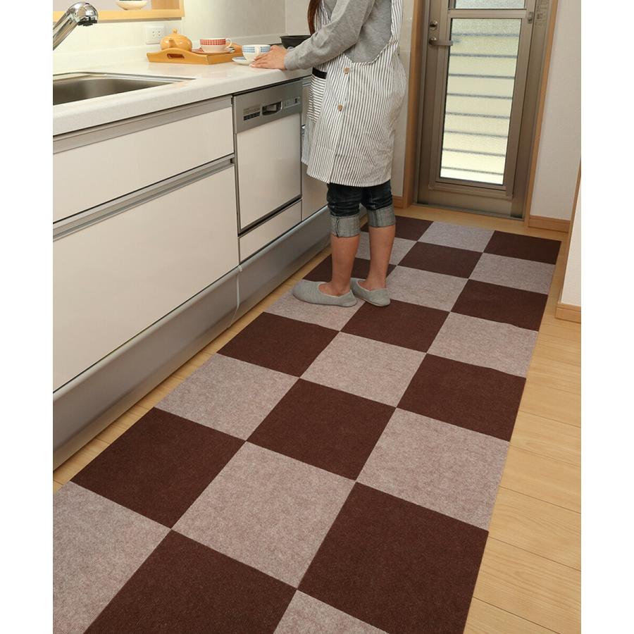 吸着ぴたマットループ 45cm×45cm 4枚入 タイルカーペット 消臭 ペットマット 日本製 ワタナベ工業 | すべり止め ペット |  | 02