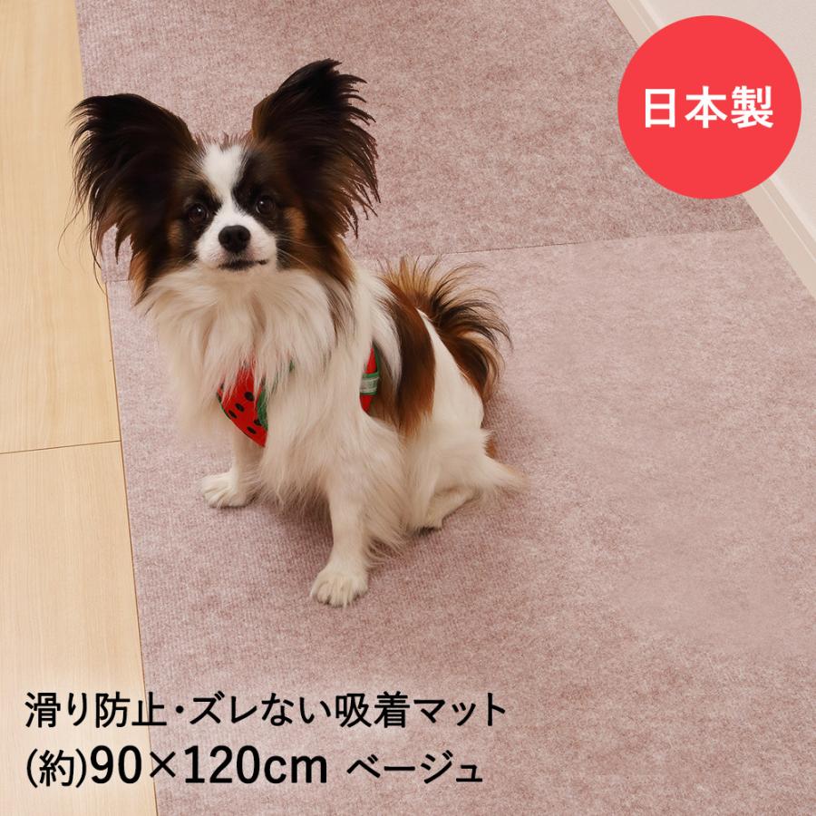 吸着ぴたマットループ広幅タイプ 90cm×120cm タイルカーペット 消臭 ペットマット 日本製 ワタナベ工業 | すべり止め ペット | 