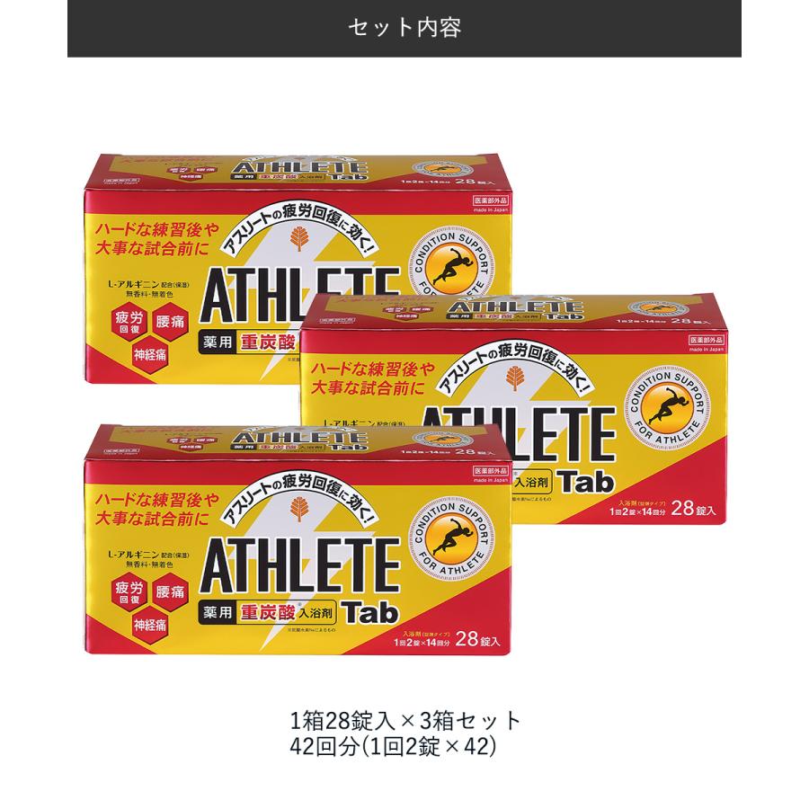 薬用 重炭酸 入浴剤 タブレット ATHLETE Tab 42回分 1回2錠 28パック 3