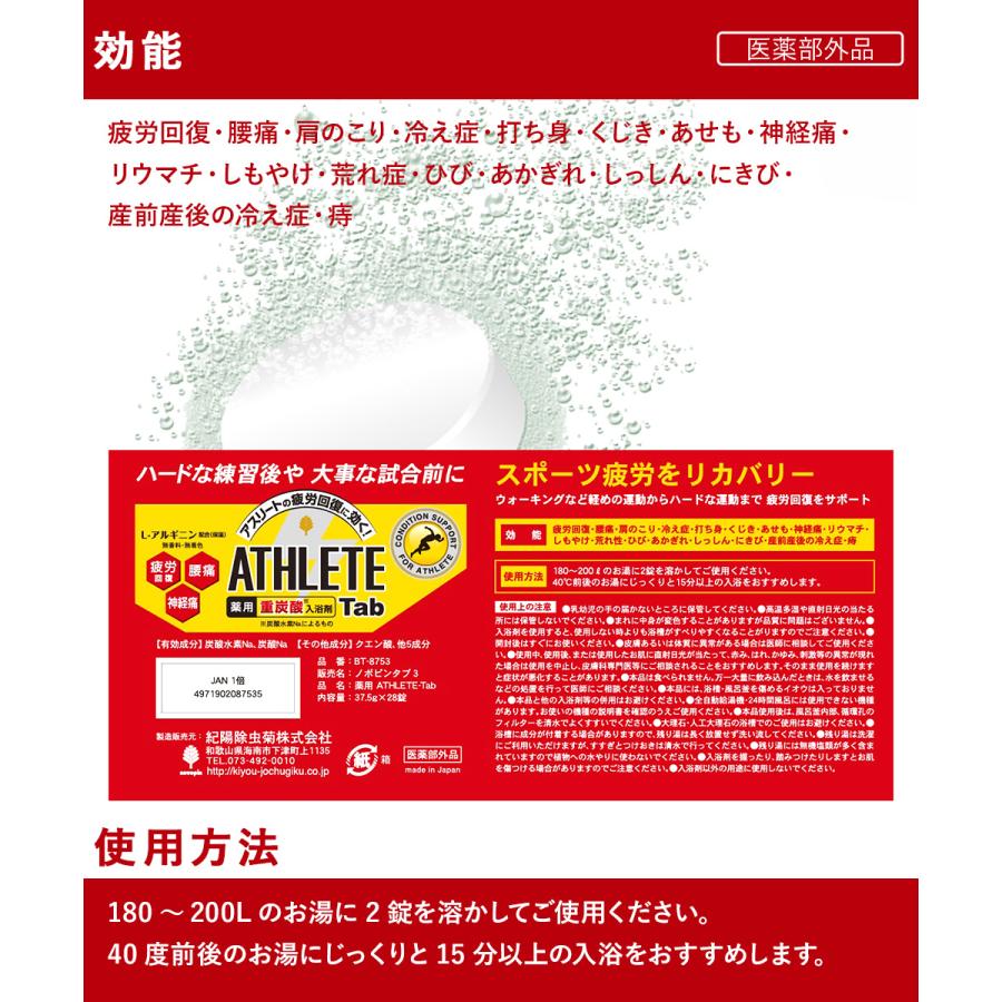 薬用 重炭酸 入浴剤 タブレット ATHLETE Tab 14回分 1回2錠 28パック