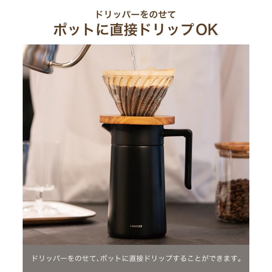 セラミックコーティング 真空二重保温ポット 600 | HARIO ハリオ CHP-600-B CHP-600-W テーブルポット 卓上ポット ジャグ 魔法瓶 保温 |  | 04