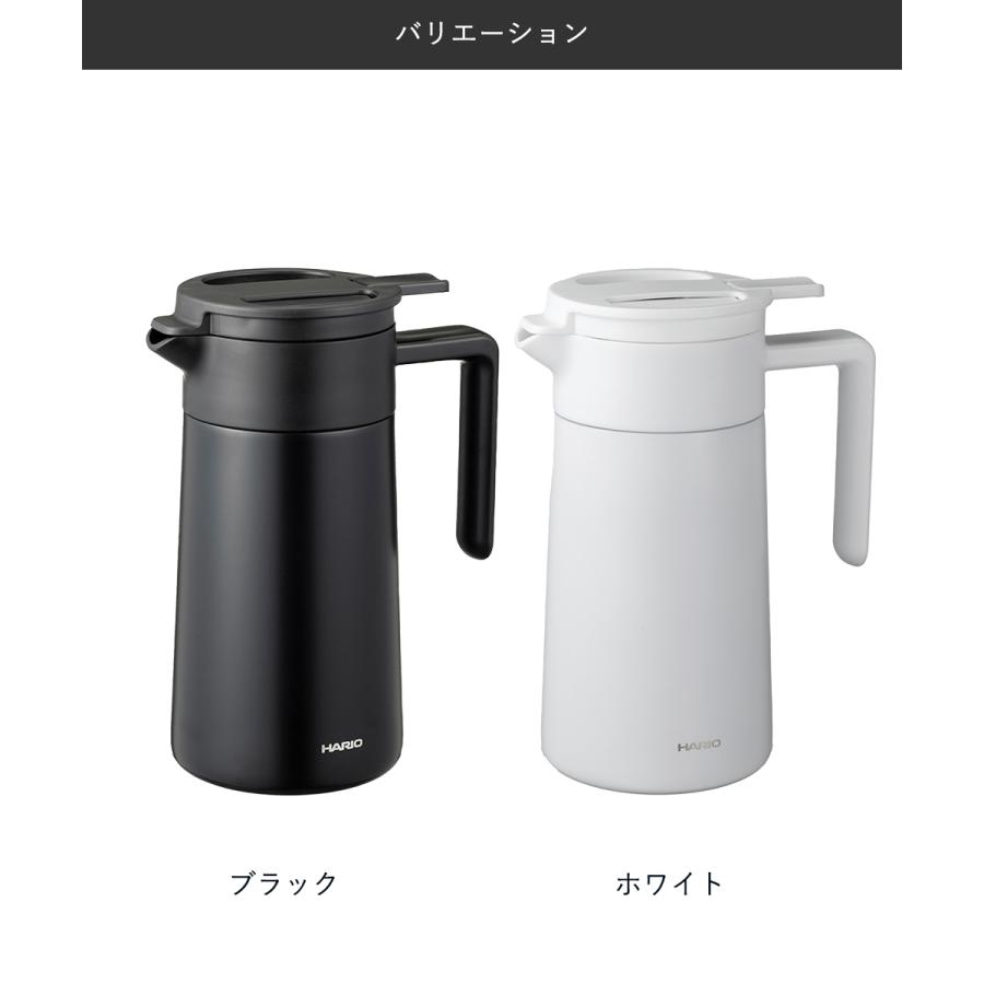 セラミックコーティング 真空二重保温ポット 600 | HARIO ハリオ CHP-600-B CHP-600-W テーブルポット 卓上ポット ジャグ 魔法瓶 保温 |  | 07