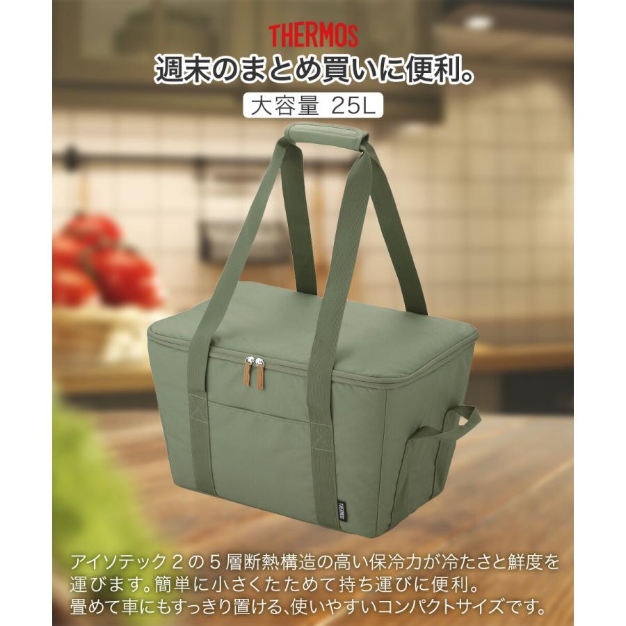 保冷 買い物カゴ用 バッグ RFG-025 25L 底板付き サーモス | THERMOS エコバッグ 保冷機能付き 買い物 レジかご スーパー 大容量 ペットボトル |  | 01