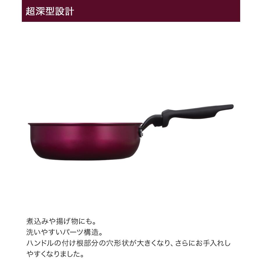 デュラブルシリーズ炒め鍋 24cm レッド KFM-024D サーモス | 24センチ 耐摩耗性デュラブルコート ガス火 IH キズに強い 焦げつきにくい PFOA |  | 03