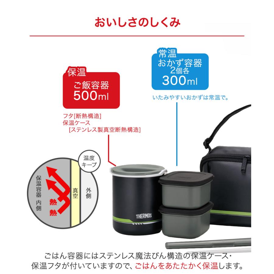 保温弁当箱 マットブラック DBQ-502-MTBK サーモス | 食洗機対応 保温