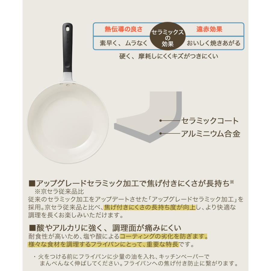フライパン 26cm IH ガス 対応 ベージュ 京セラ CF-26C-WBG | フライパンIH IH対応 フライパン26cm ガス火対応 ガス セラブリッドフライ |  | 02