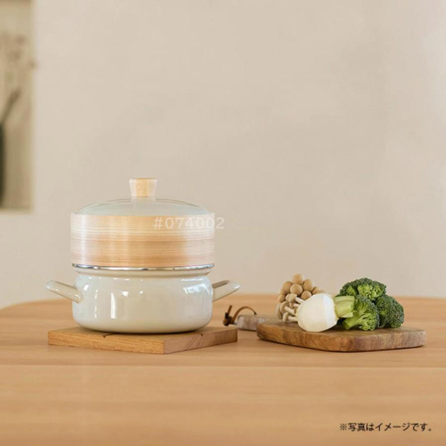 せいろ付きホーロー鍋 18cm SER-18W 富士ホーロー | せいろ ホーロー鍋 18 せいろ蒸し器 せいろ蒸し 天然木 IH対応 かわいい 琺瑯鍋 ほうろう |  | 03