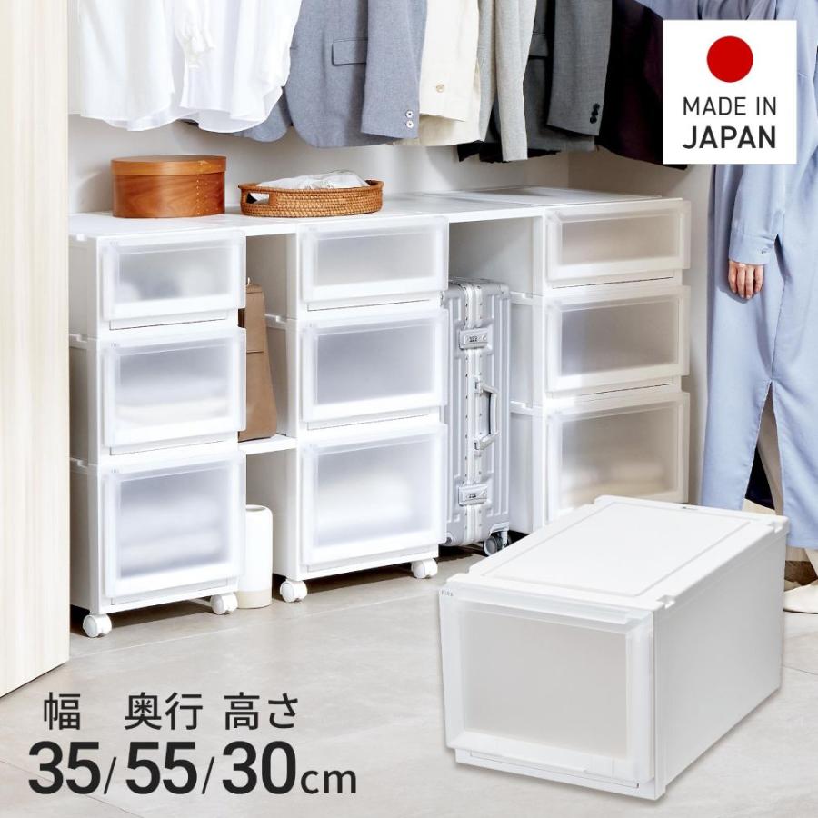 【 通販限定 2個セット 】天馬 収納ボックス フィッツケース アドバンス 幅35×奥行55×高さ30cm Lサイズ | テンマ クローゼット 収納ケース たわみにく | 