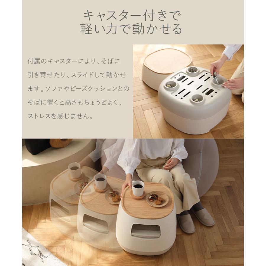 サイドボード　トランク　収納　テーブル　可動式　キャスター　車輪　木製天板 リス ローテーブル 収納 木天板 キャスター 付き poapel | おしゃれ