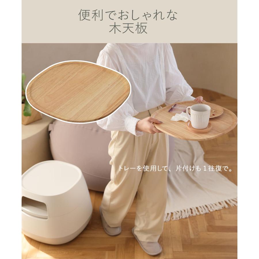 ひのき天板のローテーブル 収納付き　幅約 61cm リス ローテーブル 収納 木天板 キャスター 付き poapel | おしゃれ