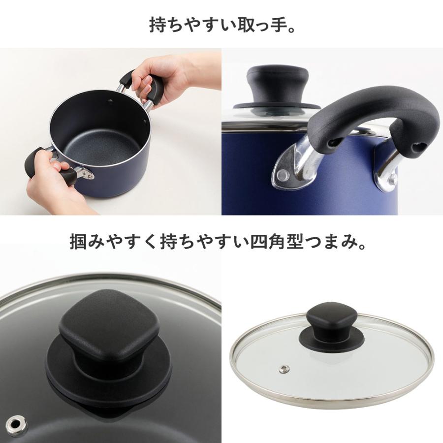 キャセロール 両手鍋 18cm 3.1L IH対応 極深 ブルー NQ-0262 ベストコ