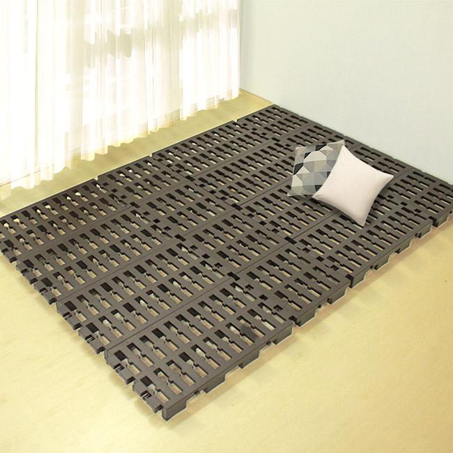 ジョイント式　プラスチック　すのこベッド パレットベッド ジョイント式 ダブル ブラウン | すのこベッド