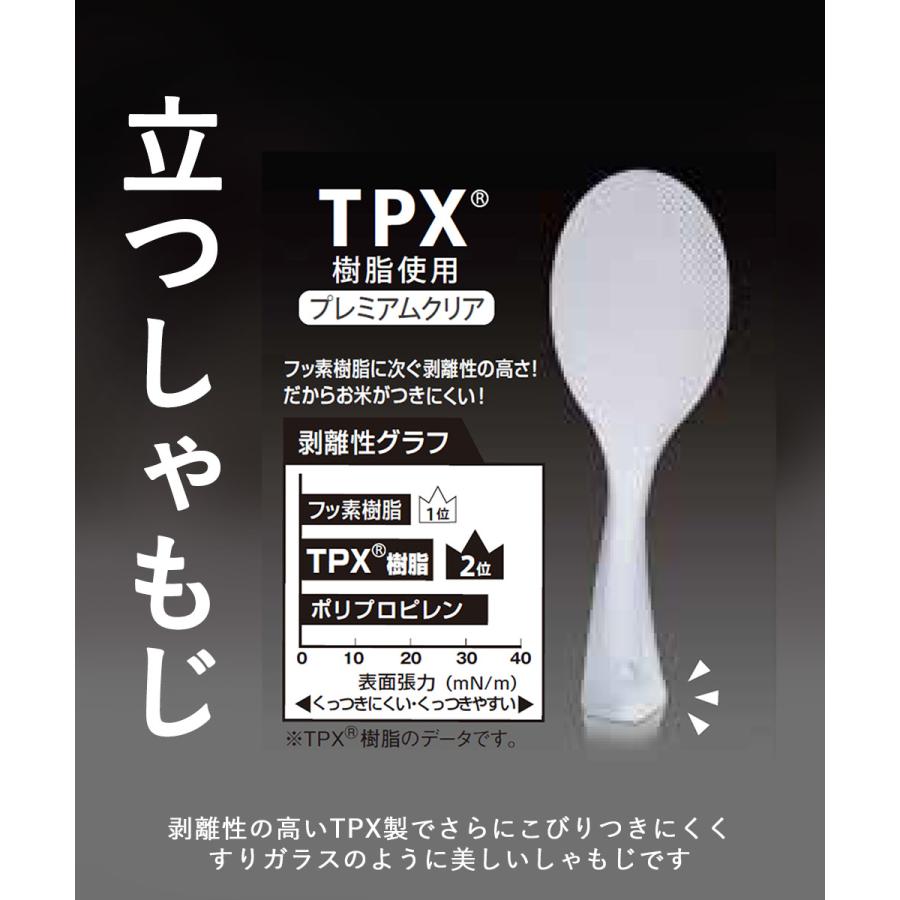 立つしゃもじ プレミアム クリア 食洗機対応 日本製 | しゃもじ シャモジ 食洗器 食器洗浄機対応 米 ご飯 ごはん キッチン 雑貨 キッチン用品 調理器具 便利｜kanadeya｜02