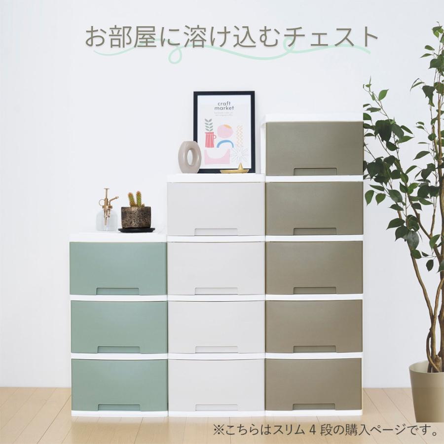 ニューライフスリム 収納ボックス 4段 キャスター付き グリーンパル