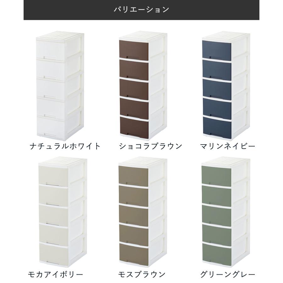 ニューライフスリム 収納ボックス 5段 キャスター付き グリーンパル