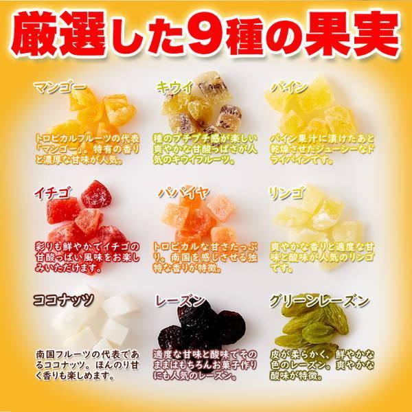 ドライフルーツミックス ミックスフルーツ9種 お徳用 大容量 1kg 乾燥果物 果実｜kanaemina-gourmet｜04