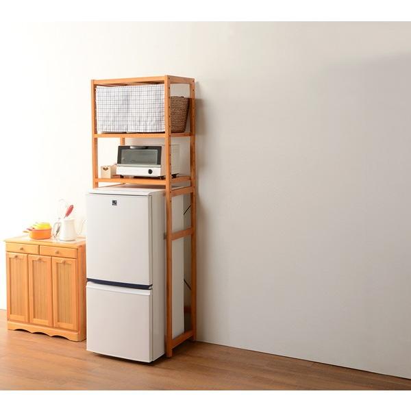 《送料込》 冷蔵庫ラック ミニ冷蔵庫収納ラック 電子レンジ台 レンジボード 60cm幅用 木製 スリム コンパクト 【1807507444】(9463円)