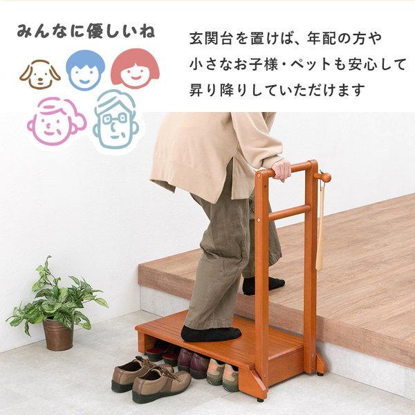 HAGiHARA（萩原） 玄関踏み台 手すり付き 手摺り 片側 幅70cm 段差解消