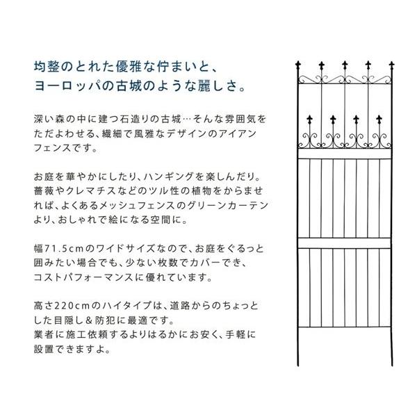 アイアンフェンス ガーデンフェンス オールドシャトーフェンス 220 ハイタイプ 4枚組_2