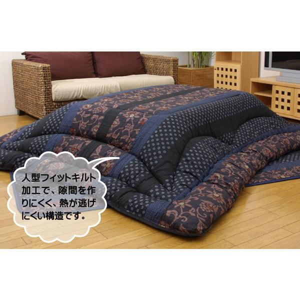 こたつ布団セット 掛け敷き 4尺 大判 長方形 205×245cm 厚掛け 側地綿100% 撥水加工 高品質 日本製_5