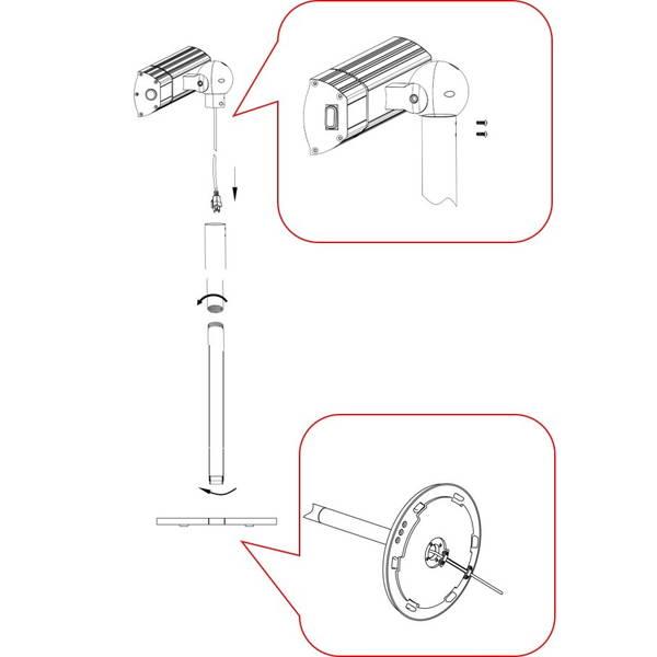 電気ストーブ 防水 屋外対応 スタンド設置タイプ 小型 赤外線ヒーター ピクシーヒーター 100V 1000W｜kanaemina-kagu｜16